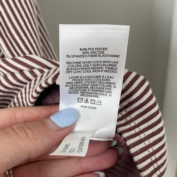 Express Pink and White Striped Blouse - Picture 4 of 6